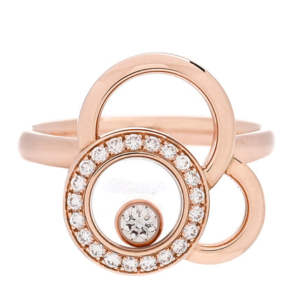 Chopard 18K Rose Gold Diamond Happy Bubbles Ring 54 6.75 1 of 7