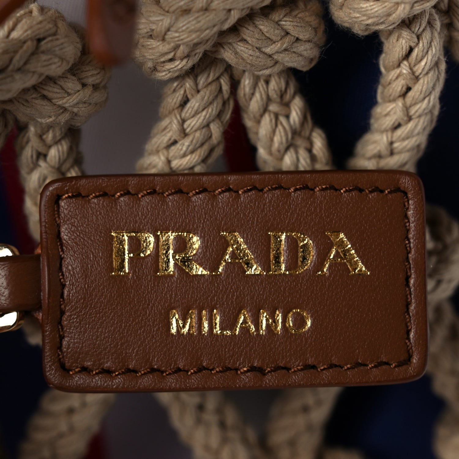 Prada Cotton Macrame Medium Noue Bag Corda Royal 5 of 8