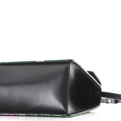 Gucci Jacquard Floral Medium Sylvie Top Handle Bag Green Multicolor Black 7 of 11