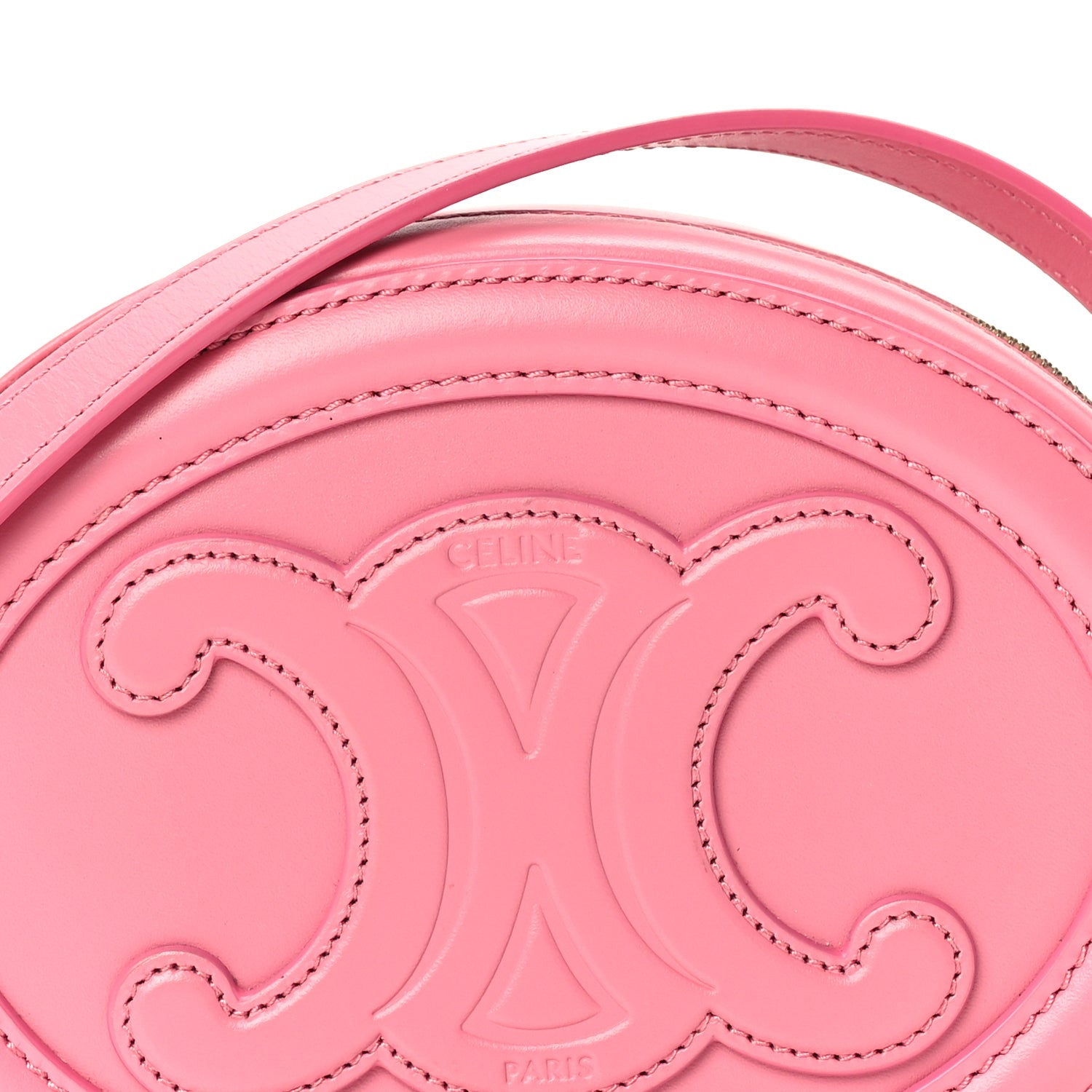 Celine Smooth Calfskin Cuir Small Triomphe Oval Crossbody Purse  Pink 6 of 8