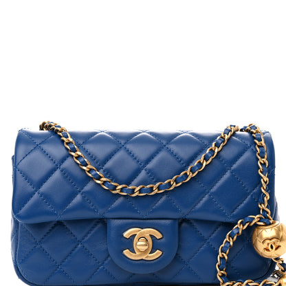 Chanel Lambskin Quilted Pearl Crush Mini Rectangular Flap Blue 8 of 11
