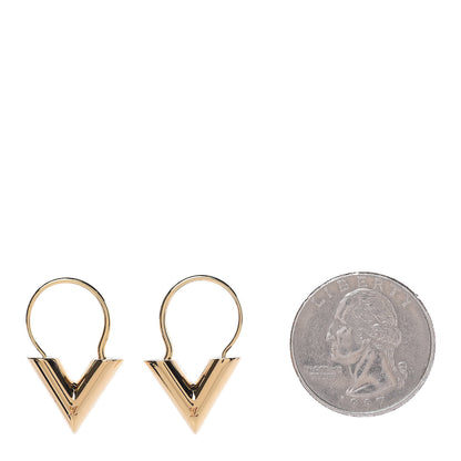 Louis Vuitton Brass Essential V Hoop Earrings Gold 5 of 8