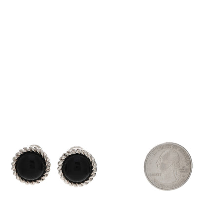 Tiffany Sterling Silver Black Onyx Twist Earrings 2 of 4