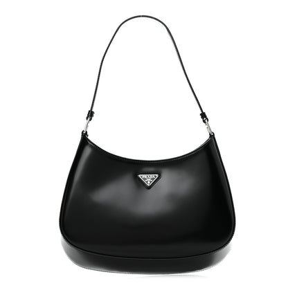 Prada Spazzolato Cleo Shoulder Bag Black 1 of 9