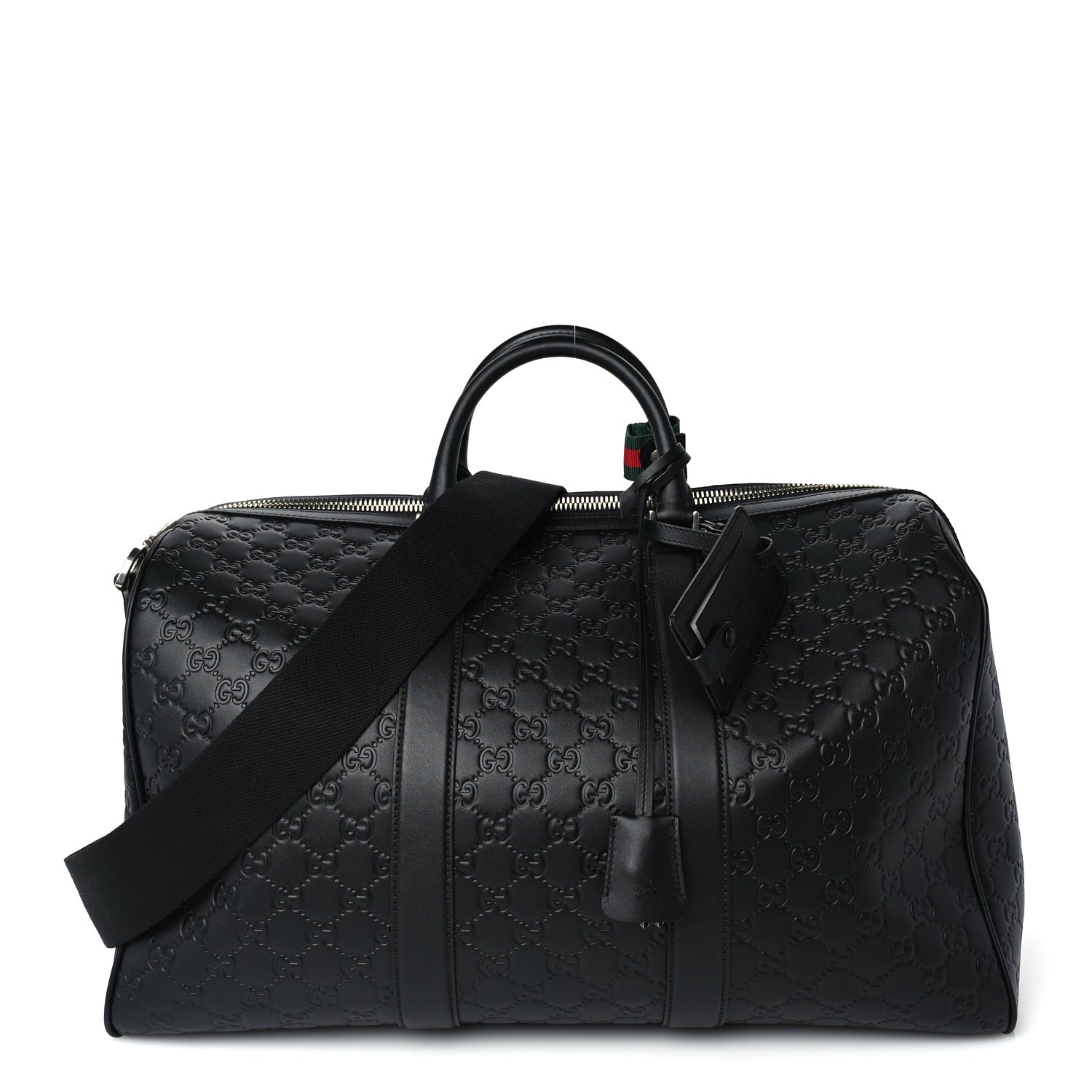 Gucci ssima GG Emblem Medium Duffle Bag Black Black 1 of 8
