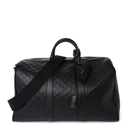 Gucci ssima GG Emblem Medium Duffle Bag Black Black 1 of 8