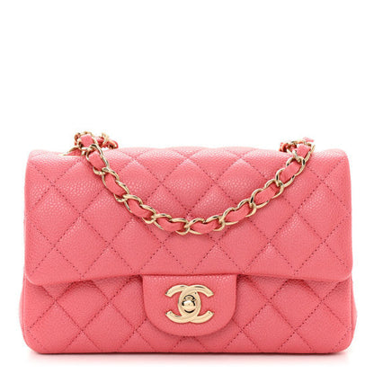 Chanel Caviar Quilted Mini Rectangular Flap Dark Pink 1 of 9
