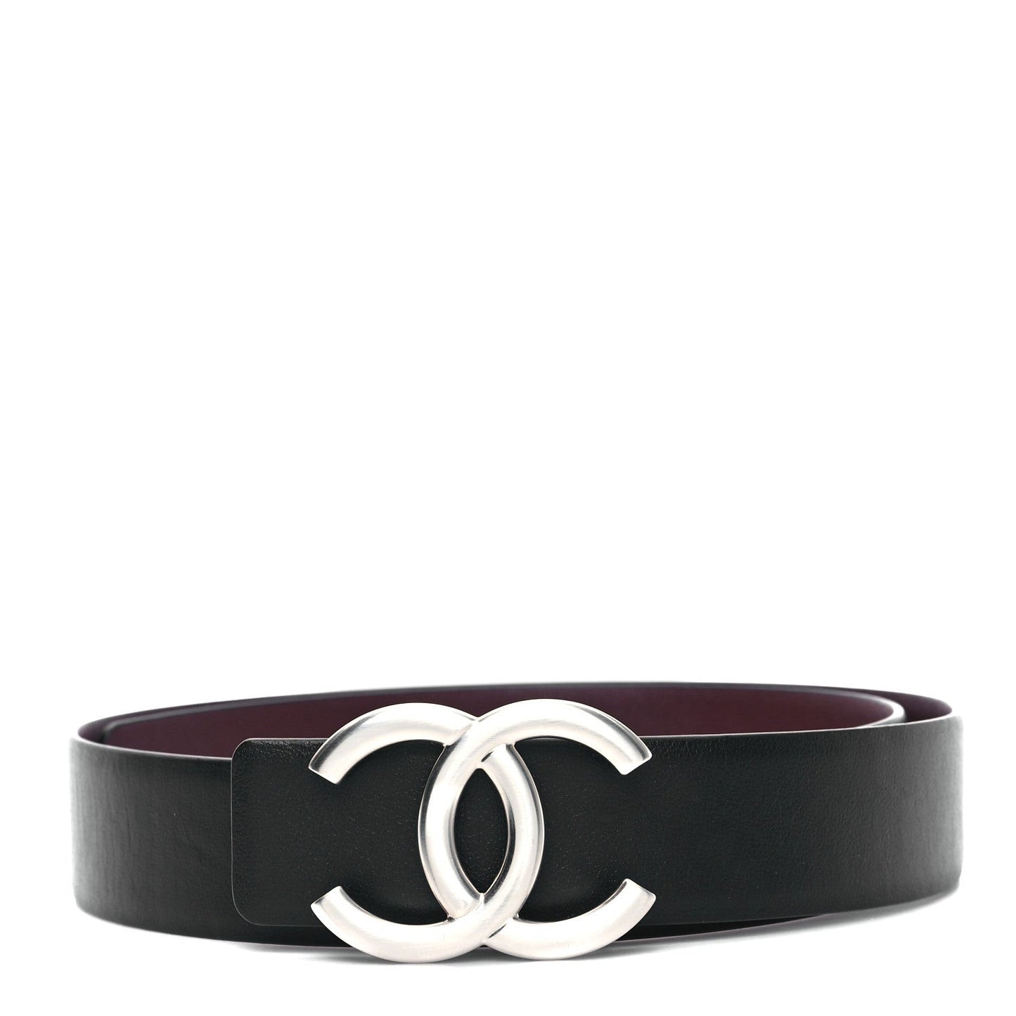 Calfskin CC Reversible Belt 70 Black Burgundy