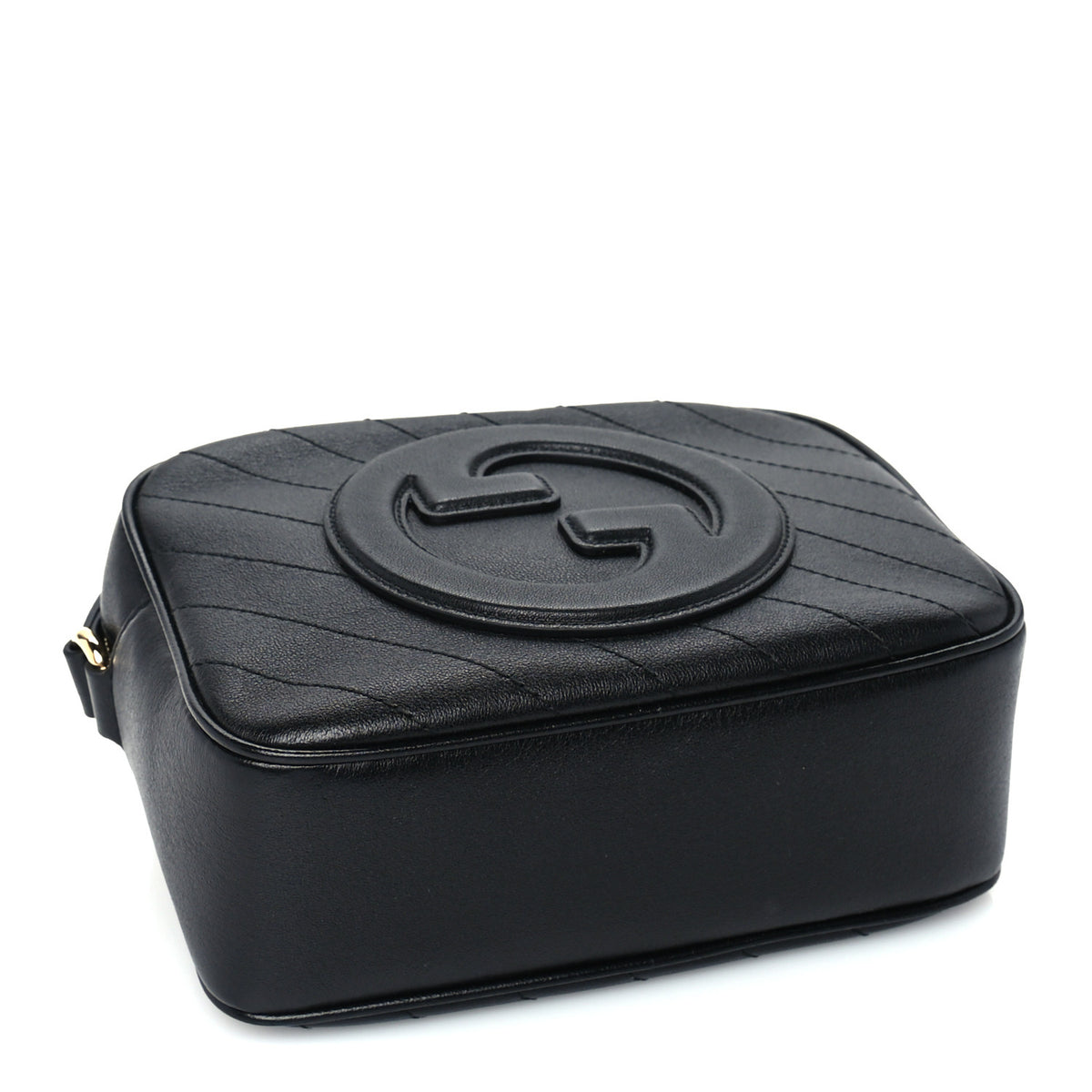 Sakai Be Green Calfskin Diagonal Stitched Small Blondie Shoulder Bag Black