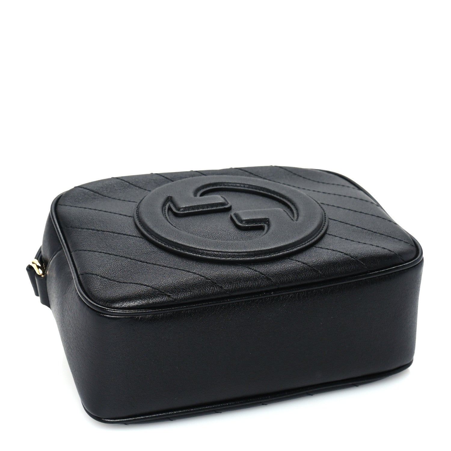 Gucci Sakai Be Green Calfskin Diagonal Stitched Small Blondie Shoulder Bag Black 3 of 8