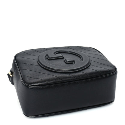 Gucci Sakai Be Green Calfskin Diagonal Stitched Small Blondie Shoulder Bag Black 3 of 8