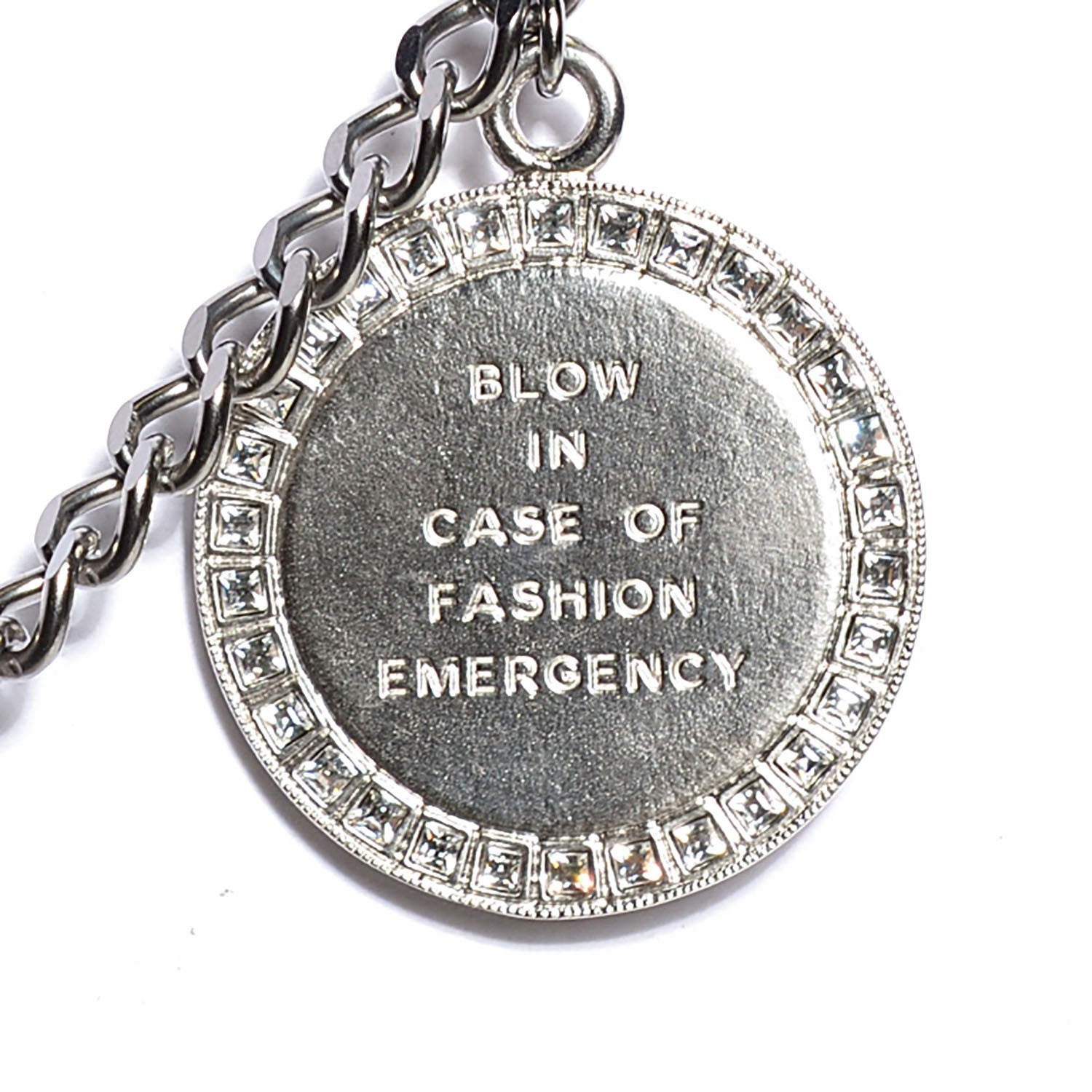 Chanel Crystal CC Whistle Pendant Necklace 6 of 8