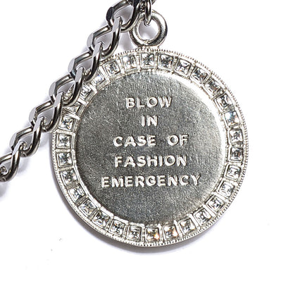 Chanel Crystal CC Whistle Pendant Necklace 6 of 8