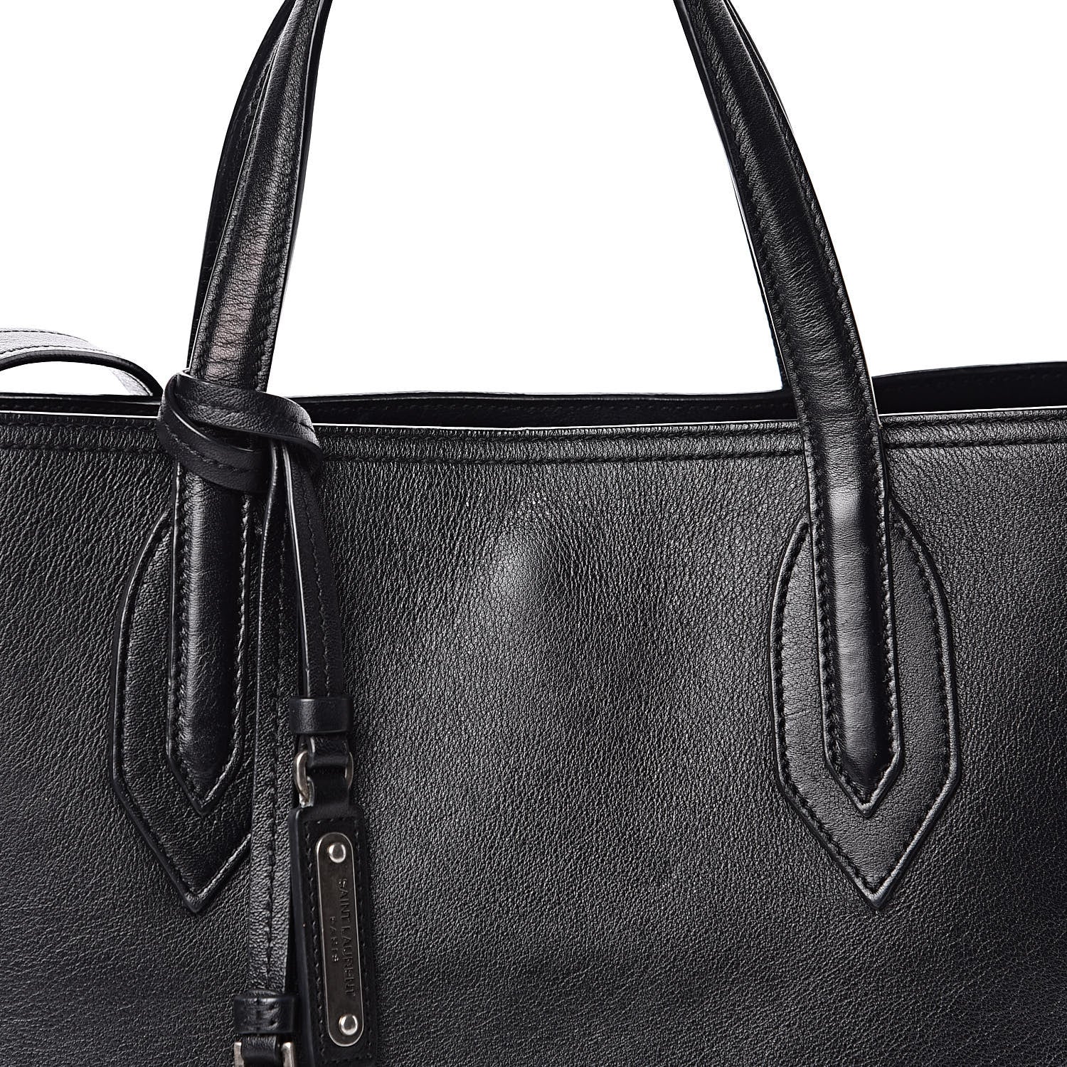 Saint Laurent Calfskin Medium Amber Tote Black 13 of 13