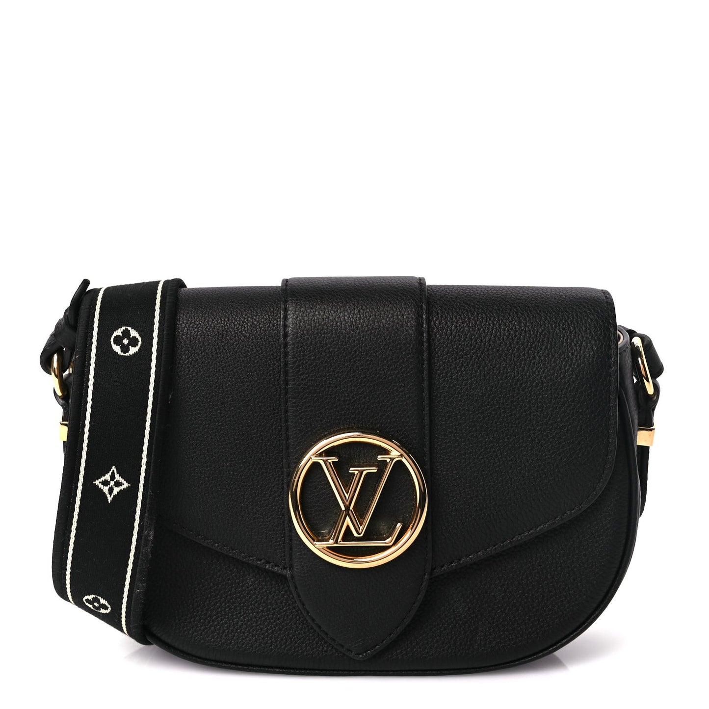 Grained Calfskin LV Pont 9 Soft MM Black