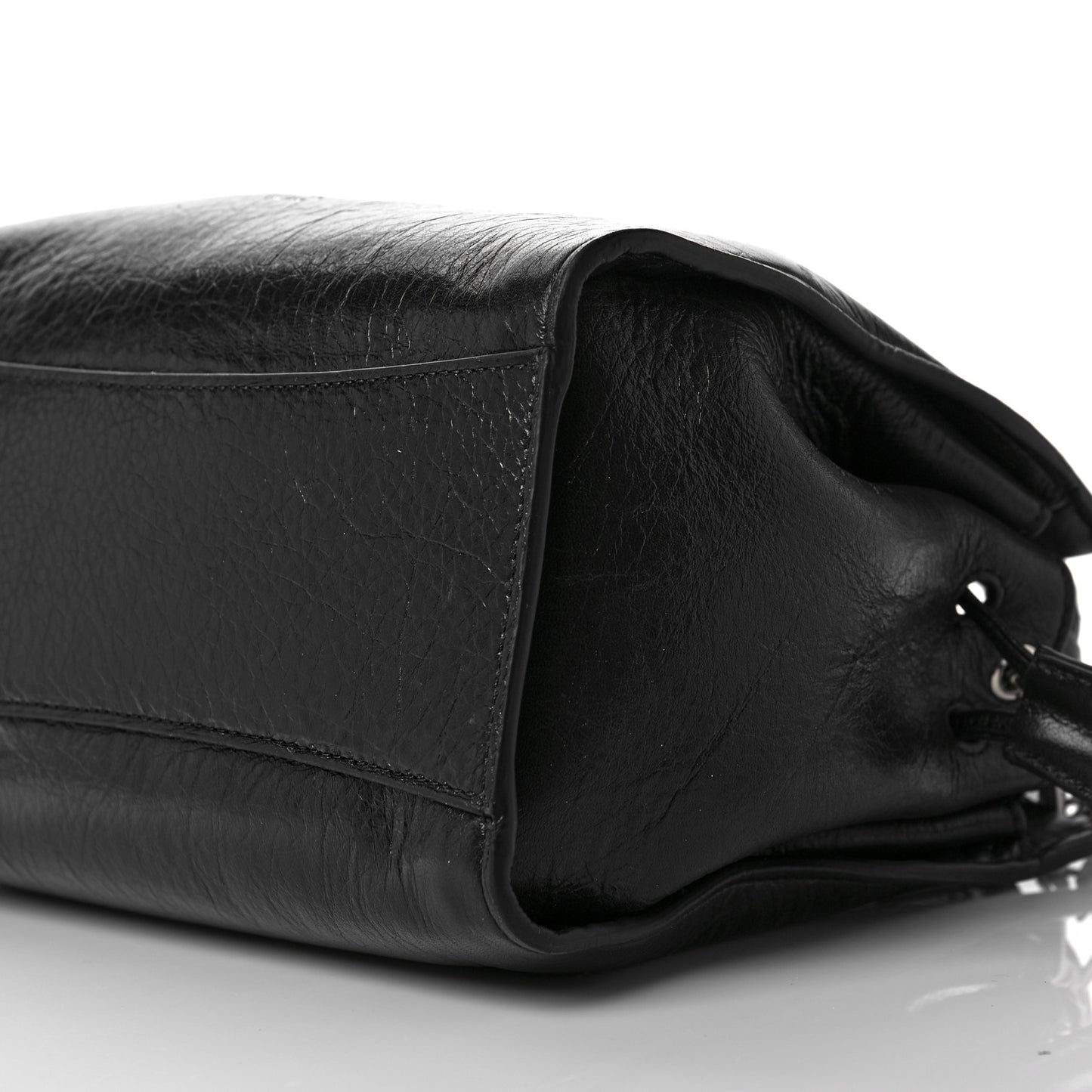 Shiny Calfskin Small Iris Tote Black
