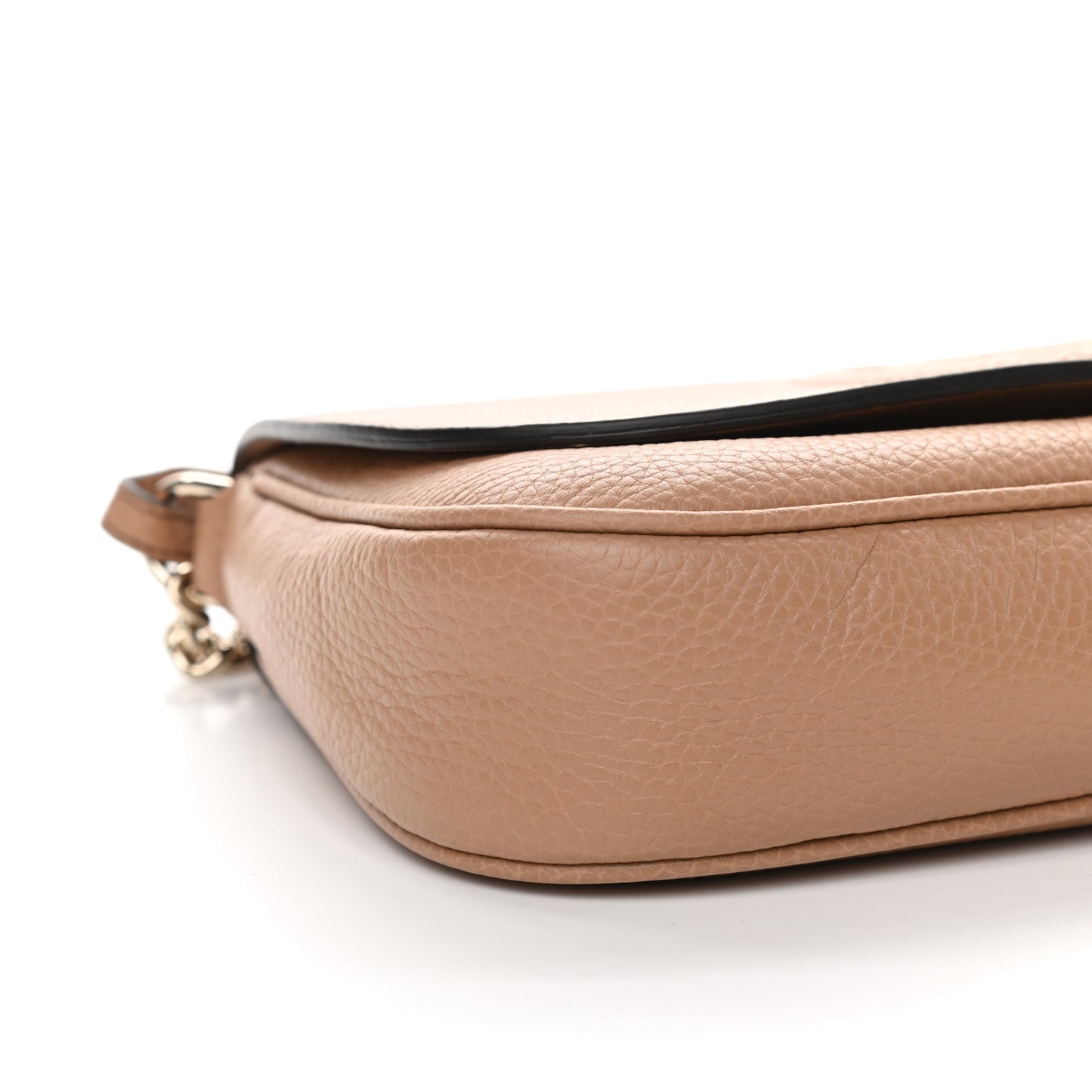 Pebbled Calfskin Medium Soho Flap Crossbody Camelia