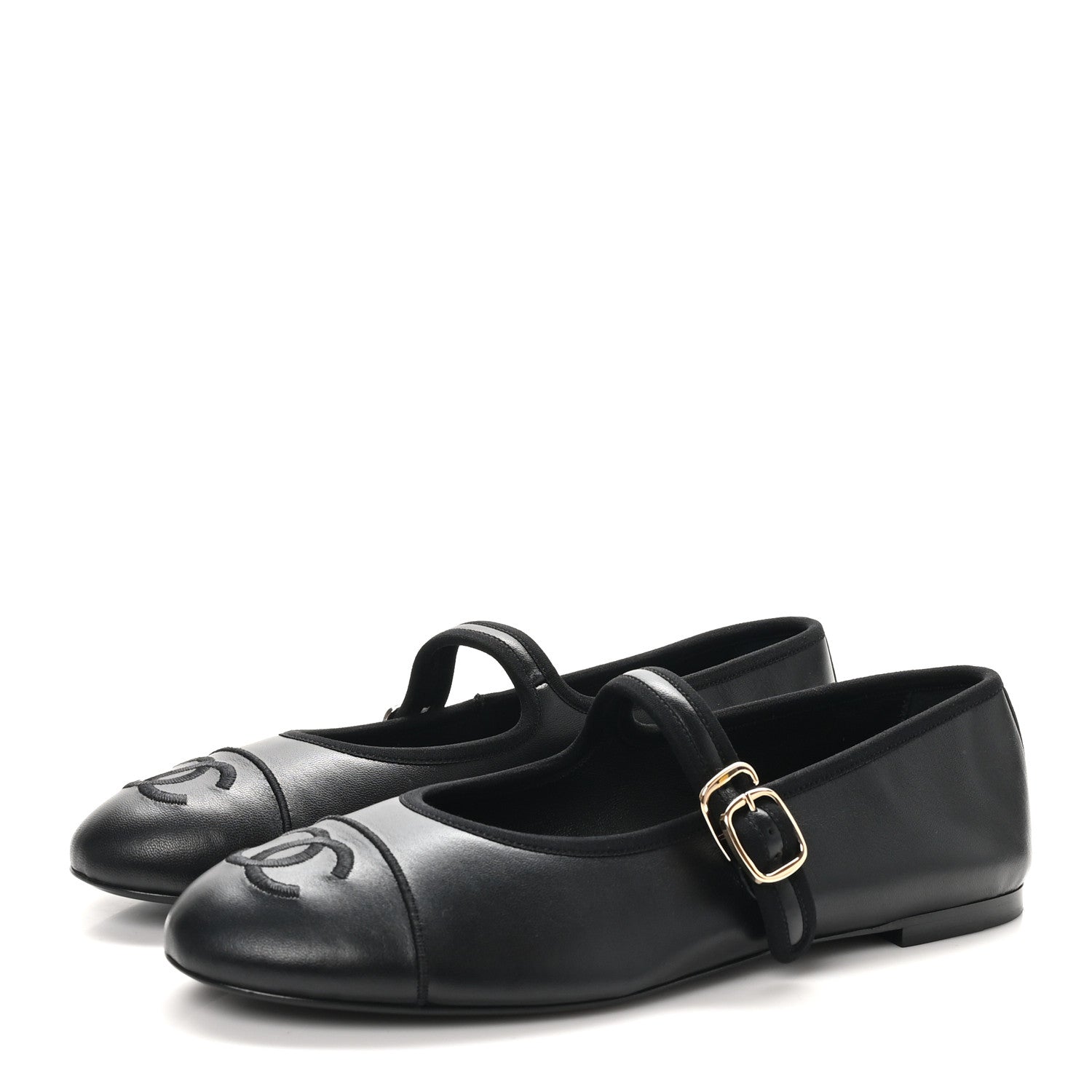 Chanel Lambskin Mary Jane Flats 42 Black 4 of 9