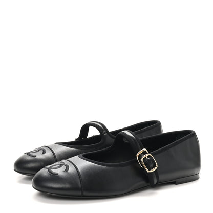 Chanel Lambskin Mary Jane Flats 42 Black 4 of 9