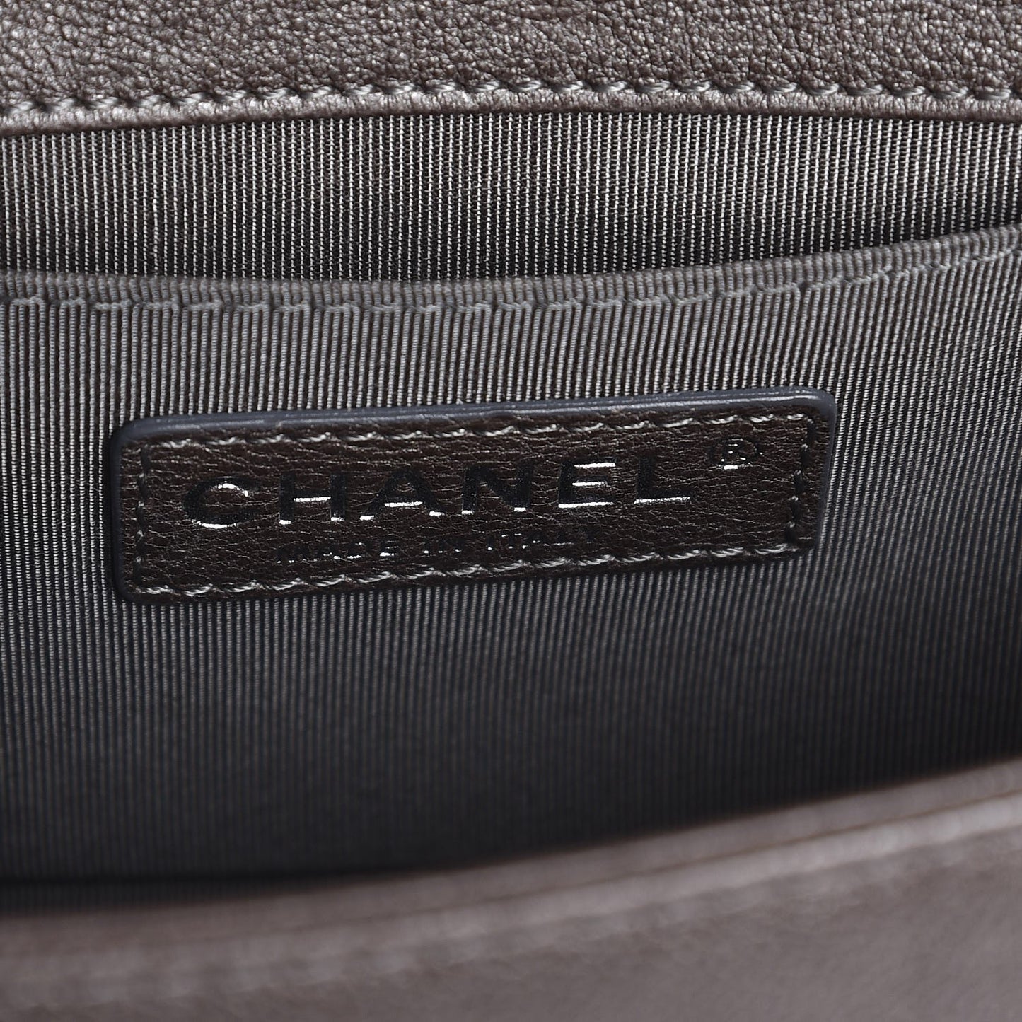 Calfskin Quilted Small Boy Flap Grey