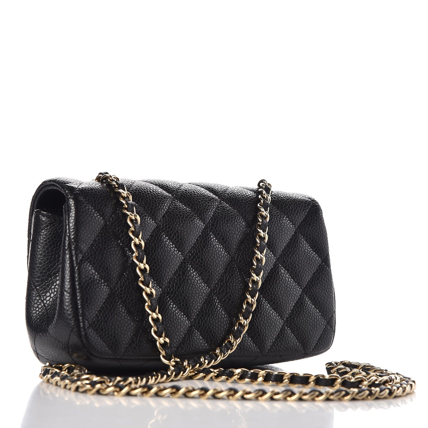 Metallic Caviar Quilted Extra Mini Flap Black