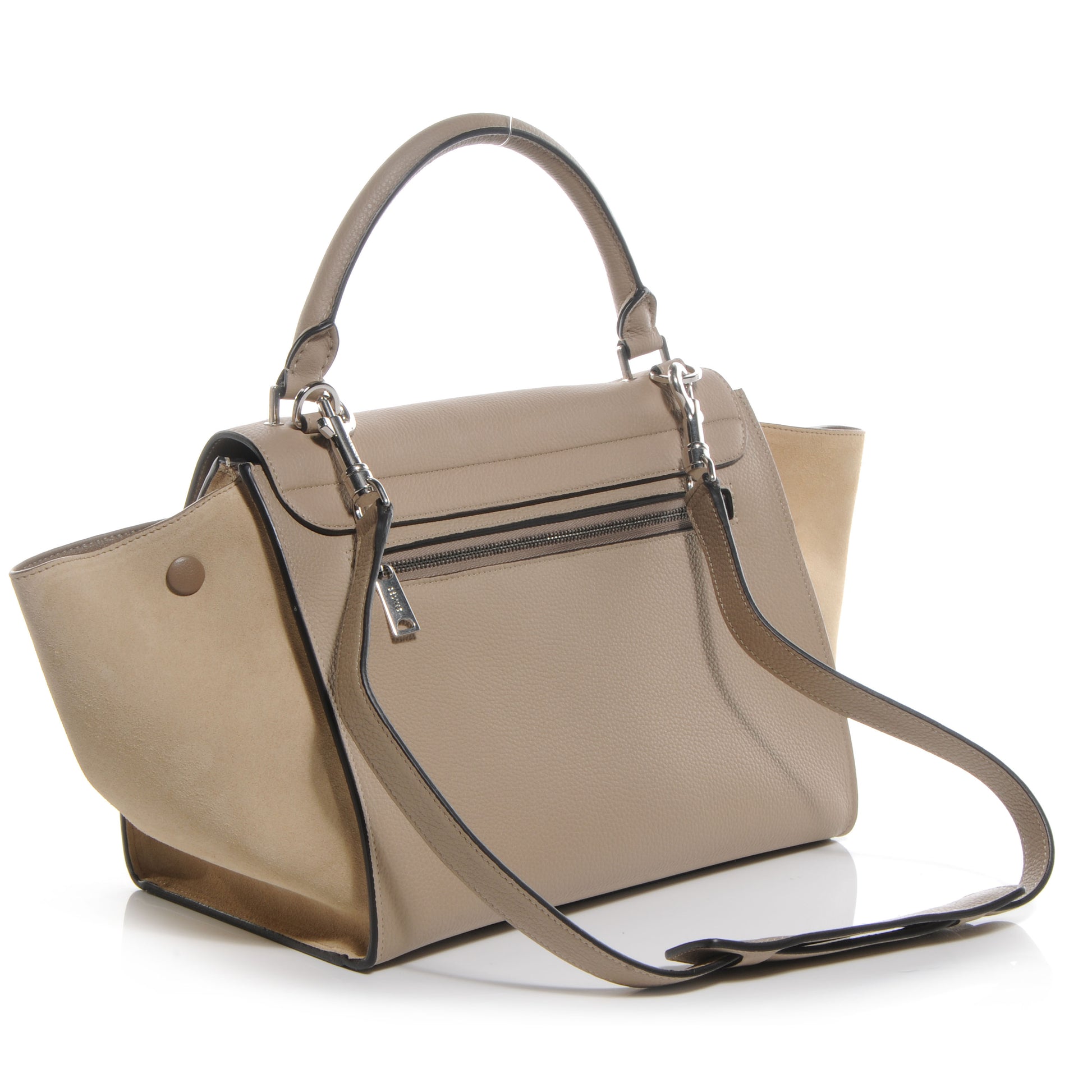 Celine Calfskin and Suede Small Trapeze Dune 3 of 8