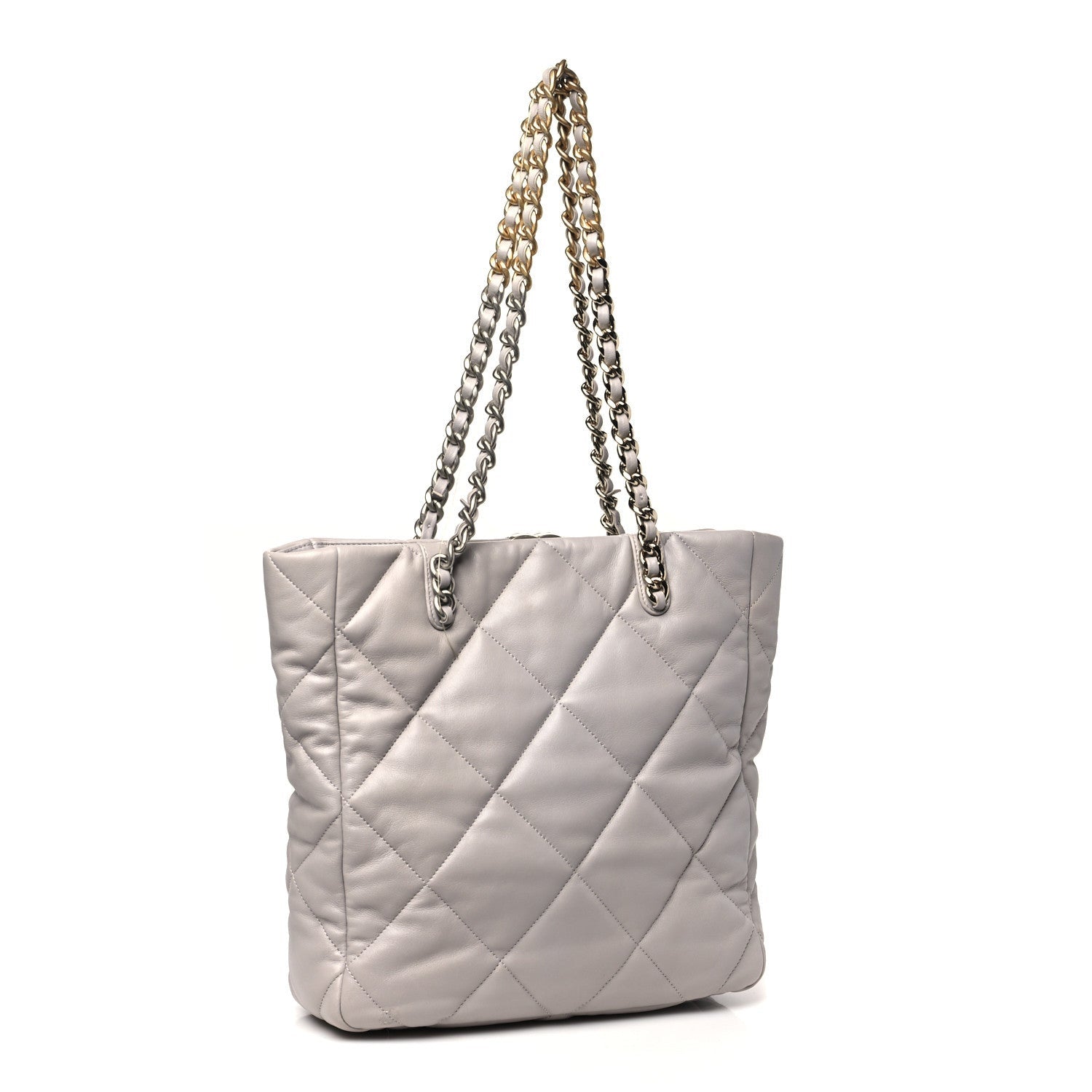 Chanel Lambskin Quilted 19 Shopping Bag Grey 3 of 7