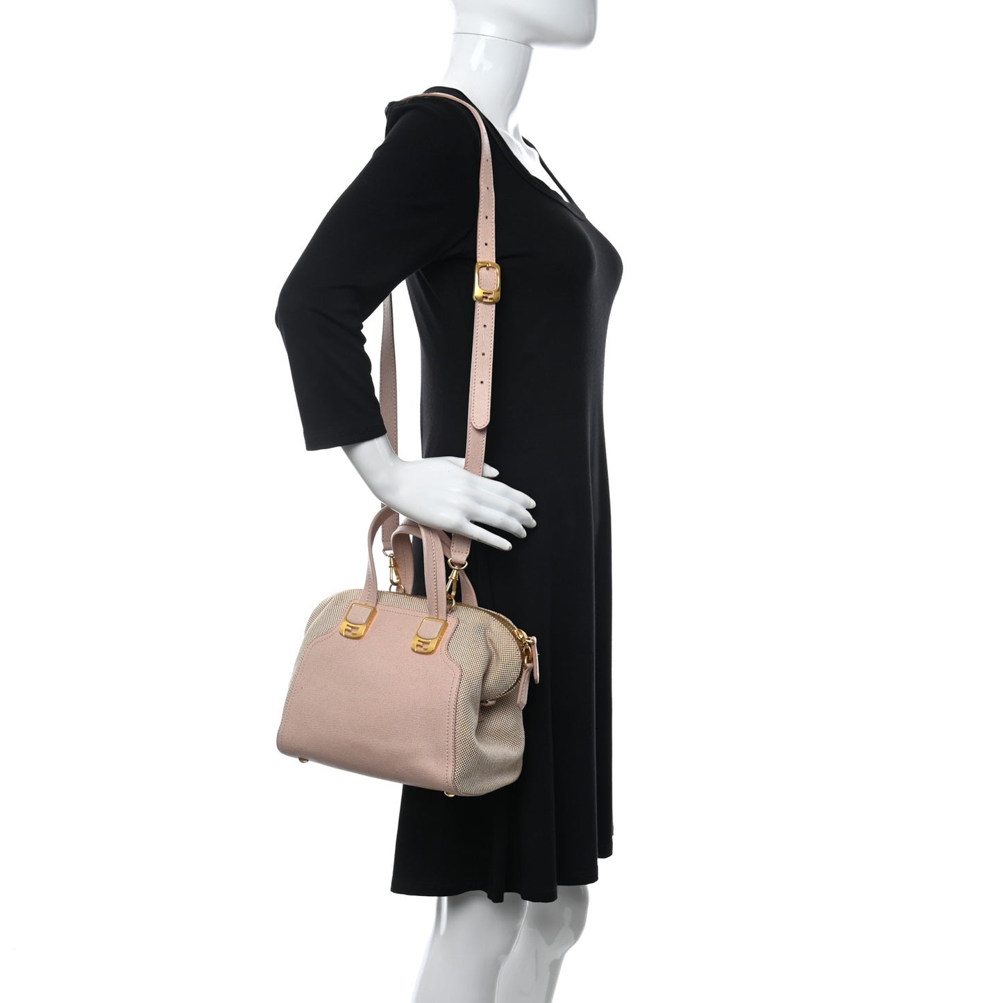 Vitello Elite Canvas Small Chameleon Tote Beige Cipria