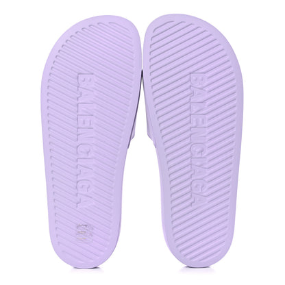 Balenciaga Rubber BB Womens Pool Slide Sandals 42 Lilac 5 of 8