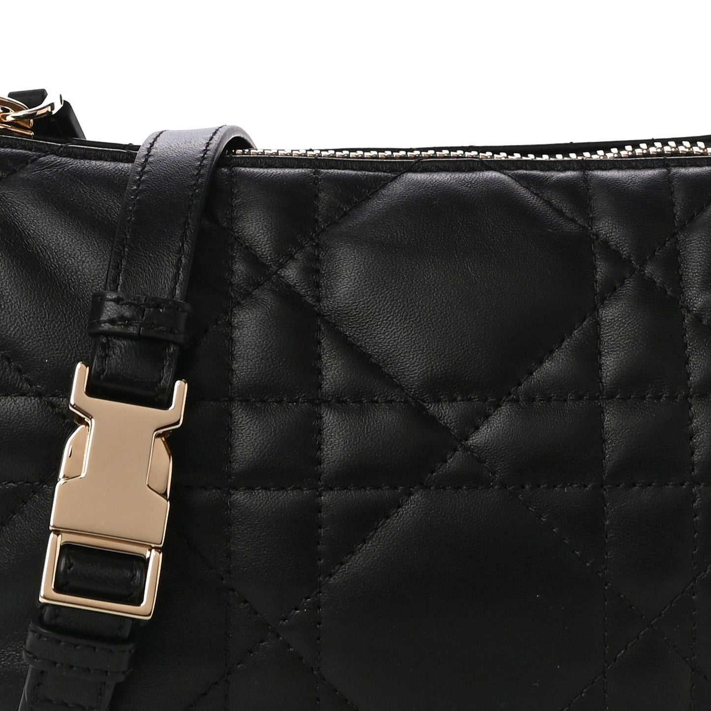 Lambskin Cannage Small Dior Vibe Hobo Bag Black