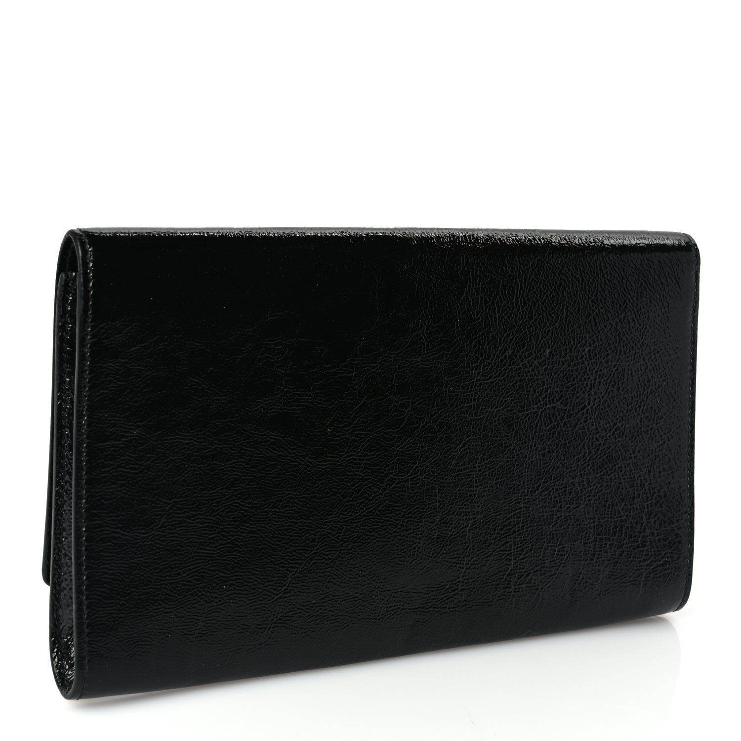 Saint Laurent Textured Patent Monogram Large Belle De Jour Clutch Black 3 of 7