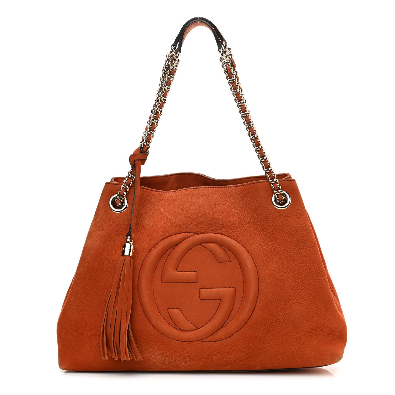 Gucci Vitello Range Medium Soho Chain Shoulder Bag Old Whisky 1 of 8