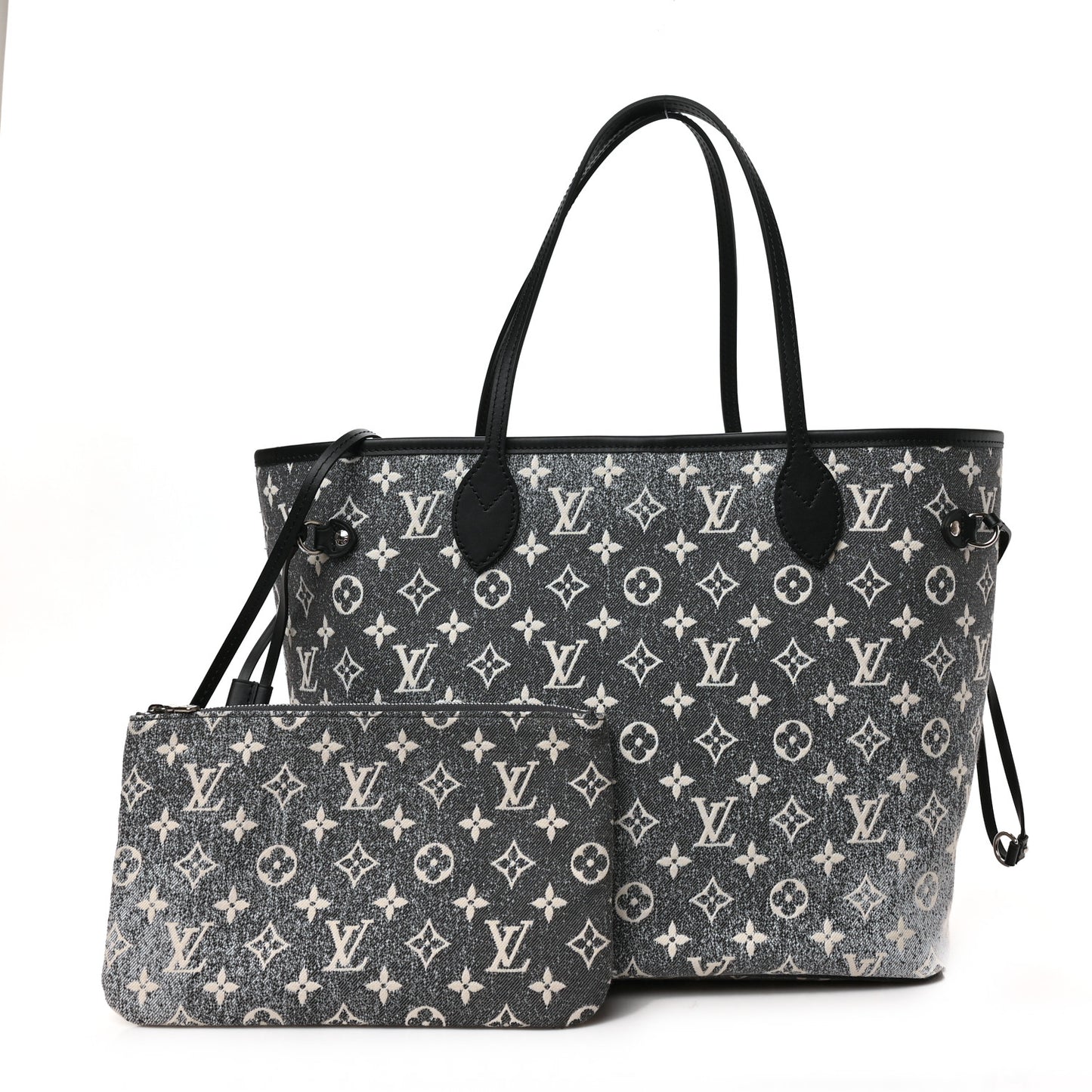 Denim Monogram Jacquard Neverfull MM Grey