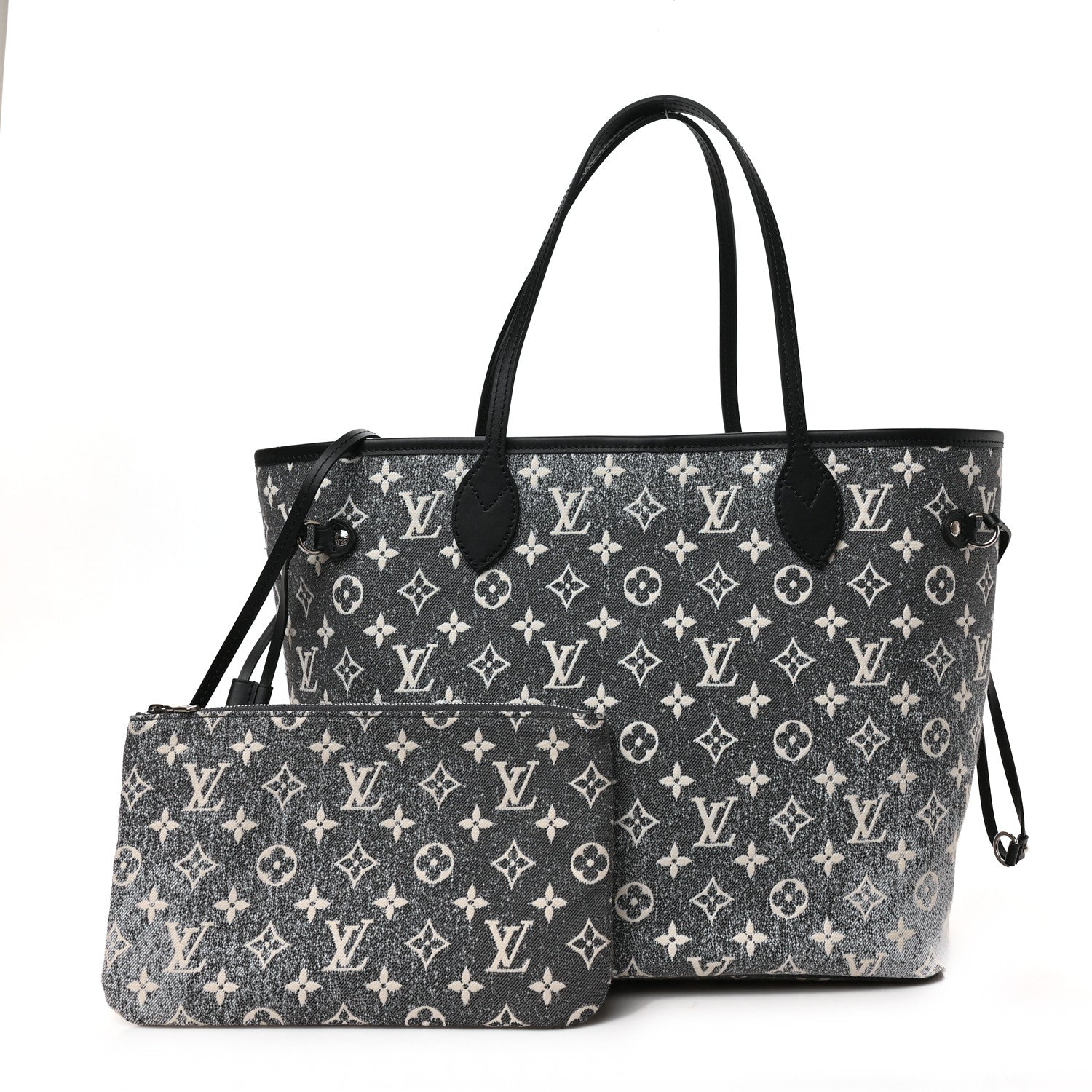 Louis Vuitton Denim Monogram Jacquard Neverfull MM Grey 1 of 8