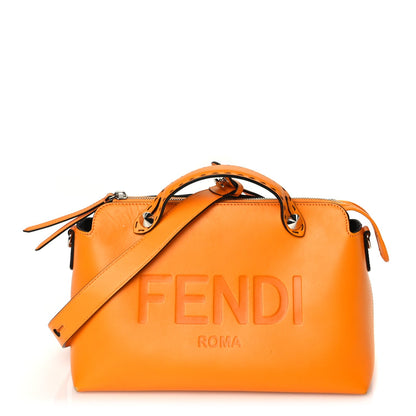 Fendi Vitello King Logo Embossed Medium By The Way Boston Bag Clementine 1 of 10