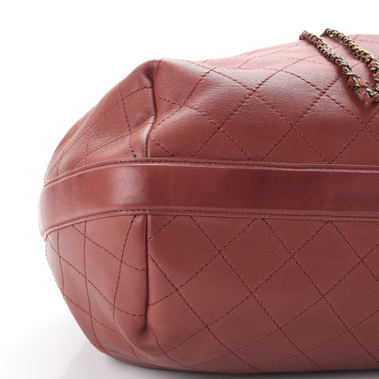 Chanel Calfskin Stitched Large Drawstring CC Bag Burgundy 8 of 13