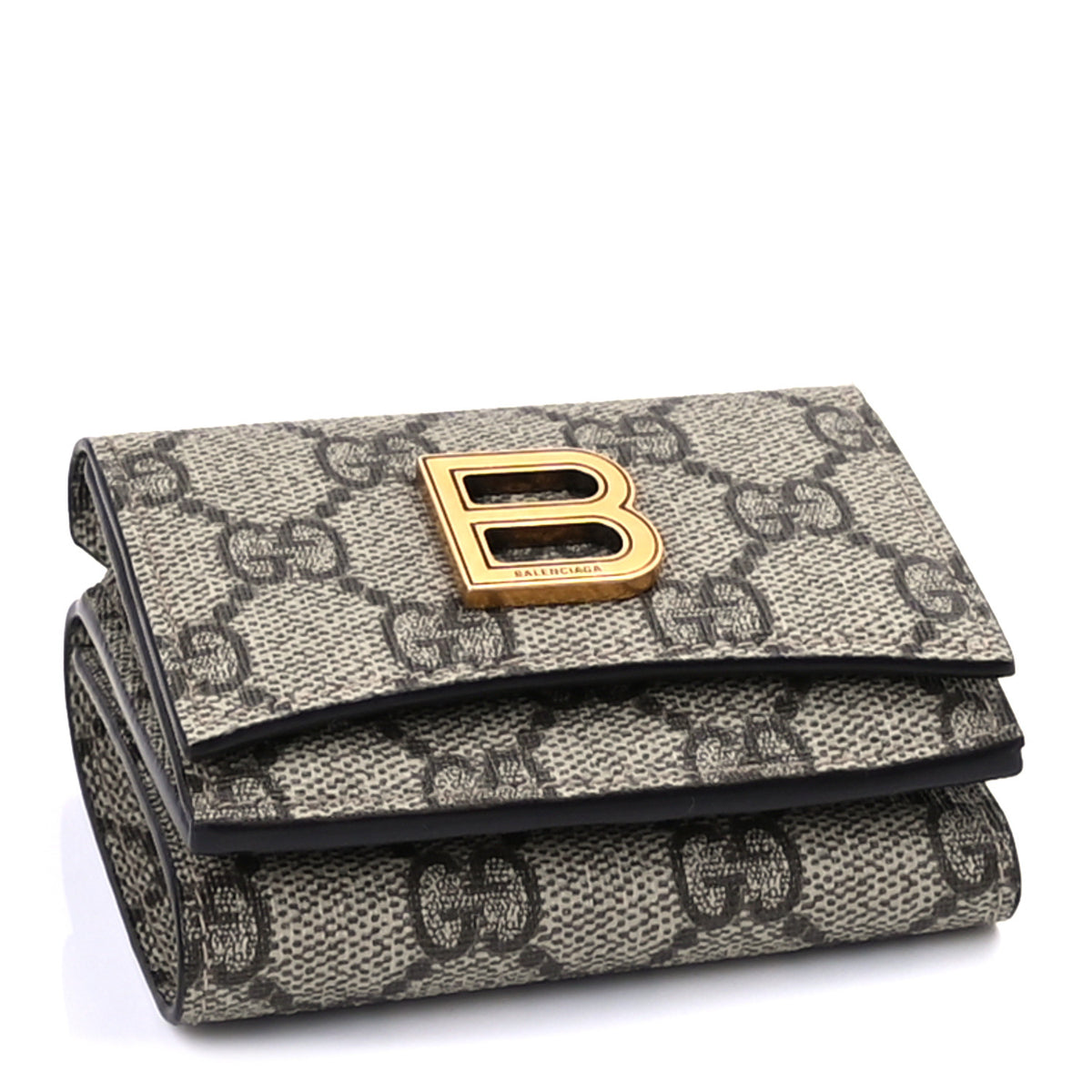 Gucci X BALENCIAGA GG Supreme Monogram Card Case Wallet Beige Ebony 4 of 8