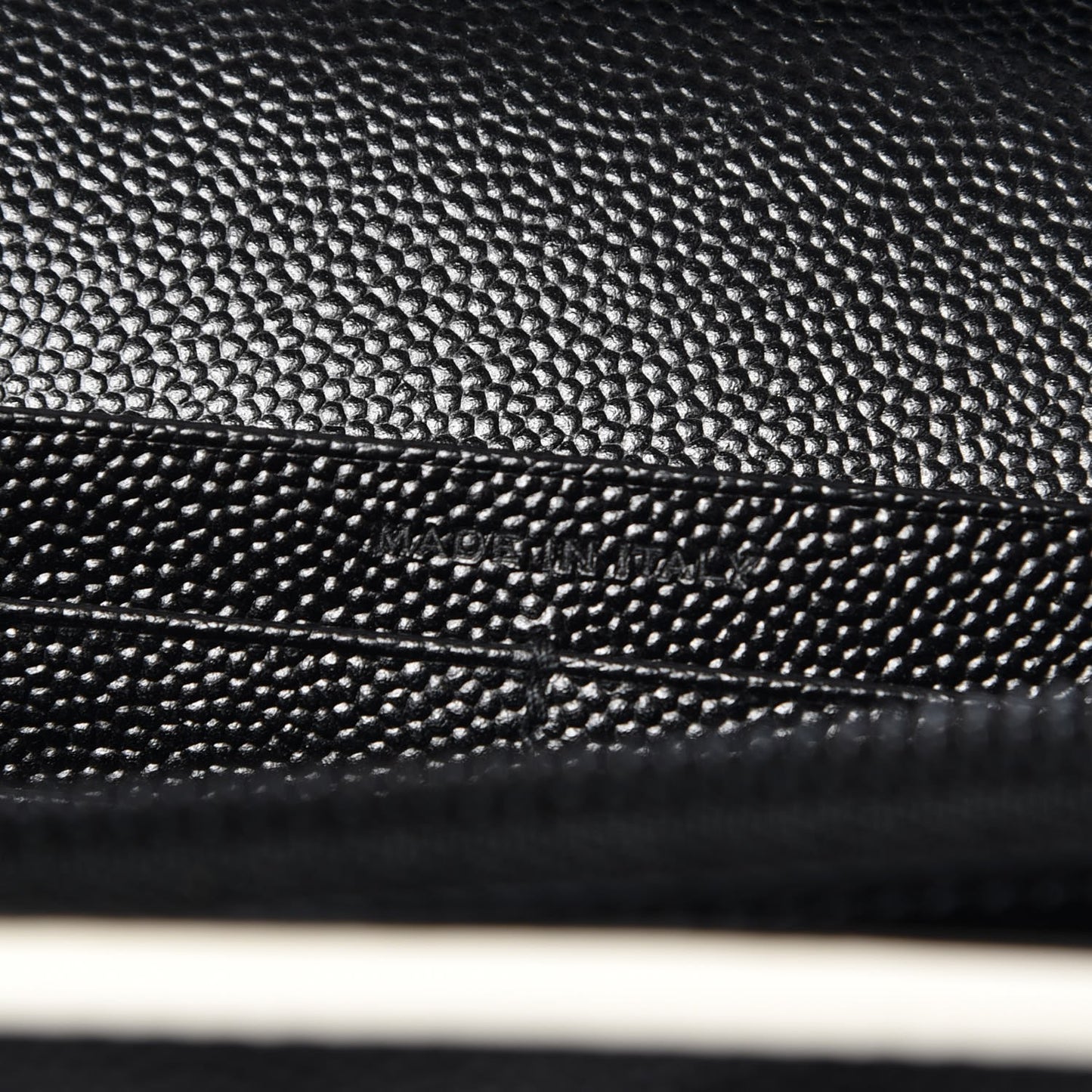 Grain De Poudre Matelasse Chevron Monogram Chain Wallet Black White