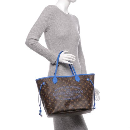 Louis Vuitton Monogram Articles de Voyage Ikat Neverfull MM Grand Blue 2 of 6