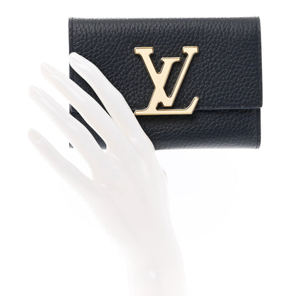 Louis Vuitton Taurillon Capucines Compact Maxi Wallet Navy 2 of 7