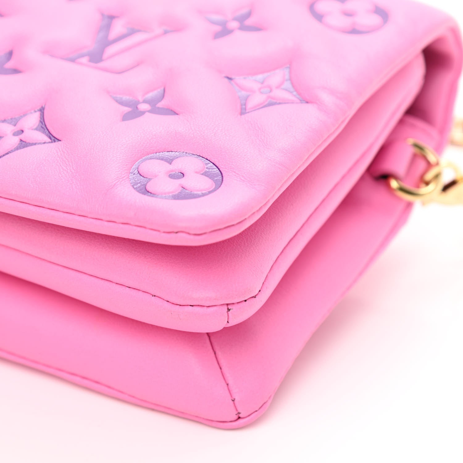 Louis Vuitton Lambskin Embossed Monogram Vuittamins Pochette Coussin Rose Violet 8 of 10