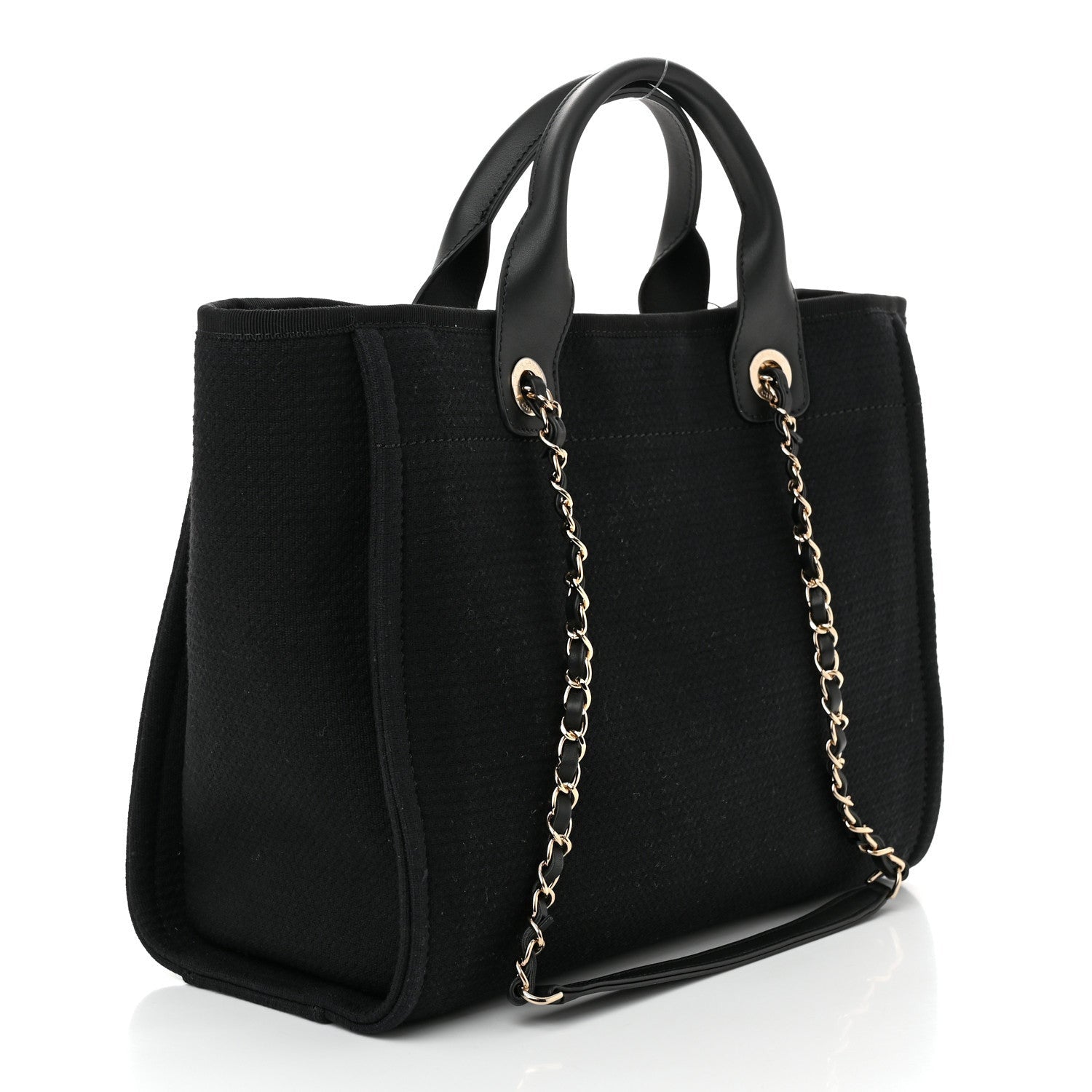 Chanel Mixed Fibers Small Deauville Tote Black 4 of 7