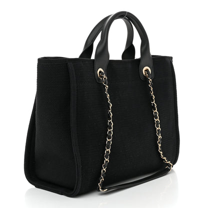 Chanel Mixed Fibers Small Deauville Tote Black 4 of 7