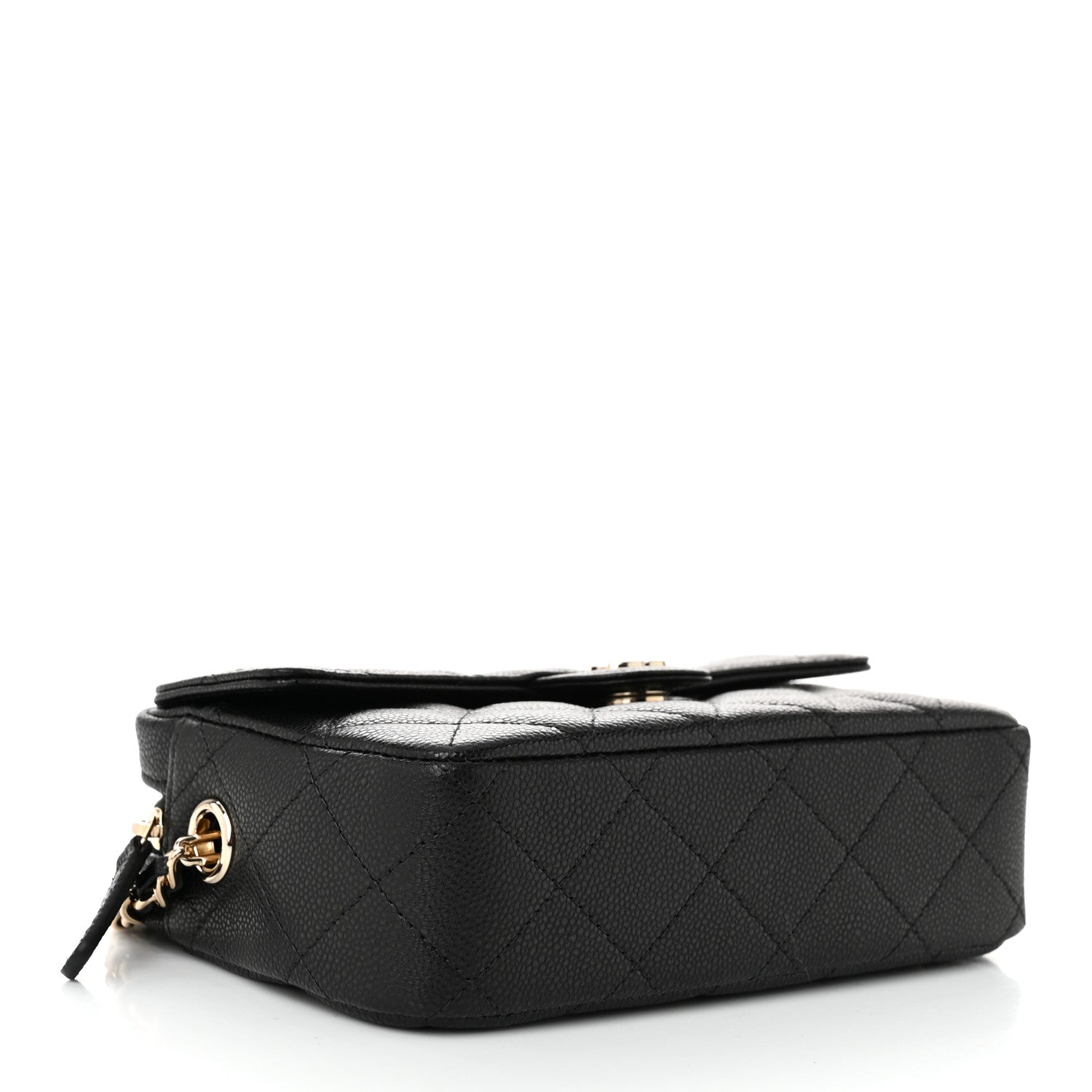 Chanel Caviar Quilted Mini Zip Clutch With Chain Black 4 of 11