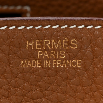 Hermes Taurillon Clemence Birkin 35 Gold 6 of 25