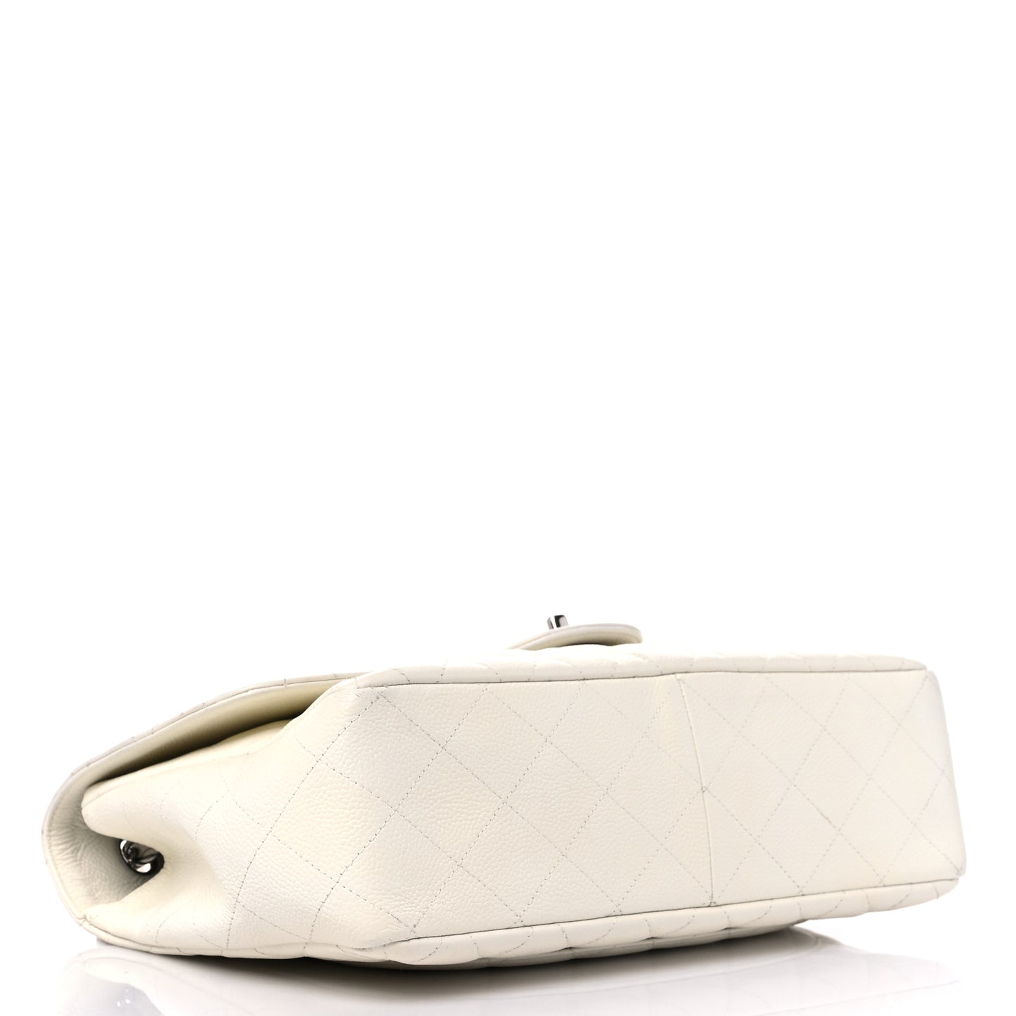 Caviar Quilted Jumbo Single Flap White