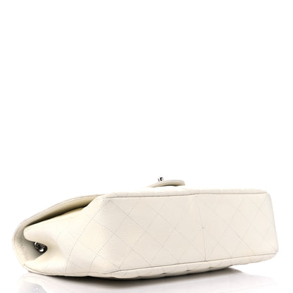 Chanel Caviar Quilted Jumbo Single Flap White 4 of 14