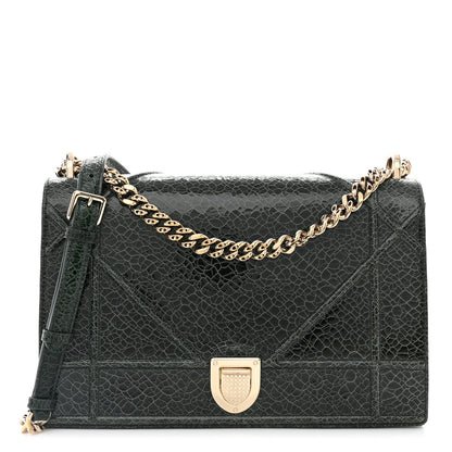 Christian Dior Ceramic Effect Deerskin Large Diorama Flap Bag Malachite Green 1 of 13