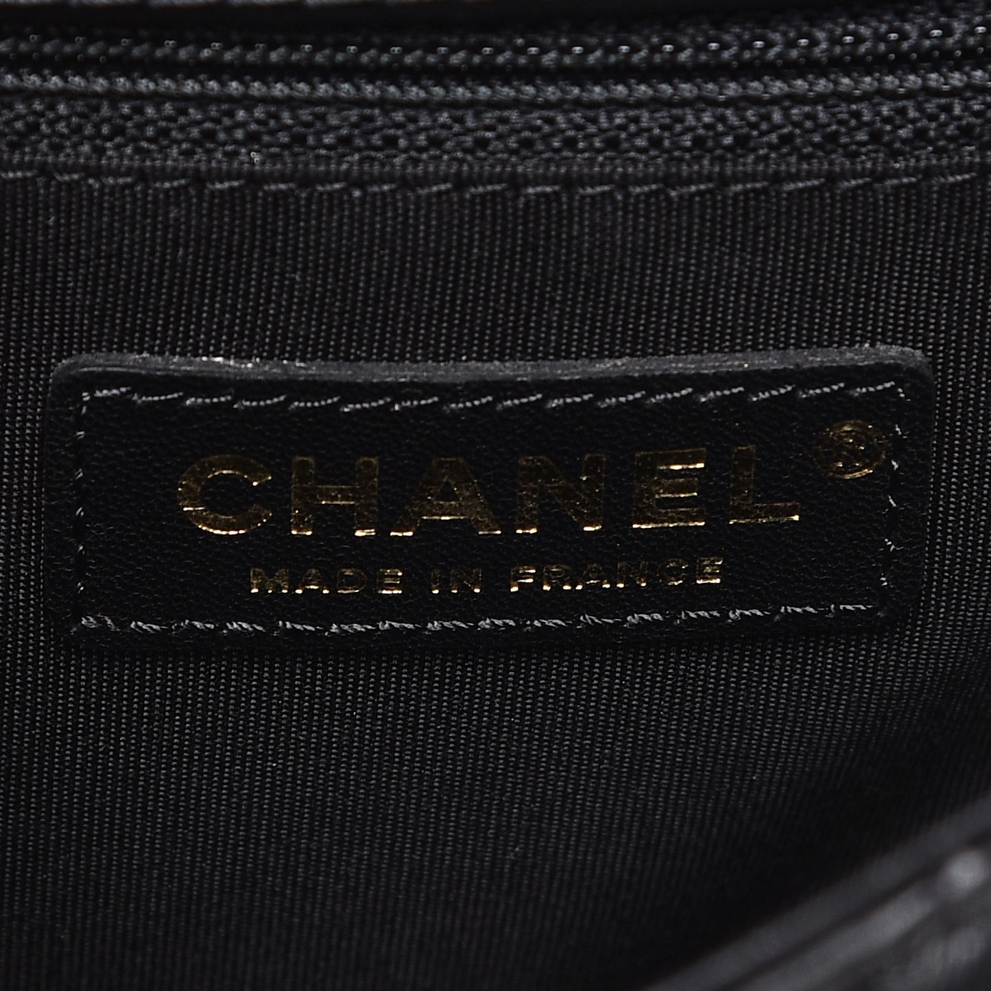 Calfskin Chevron Quilted Top Handle Flap Black