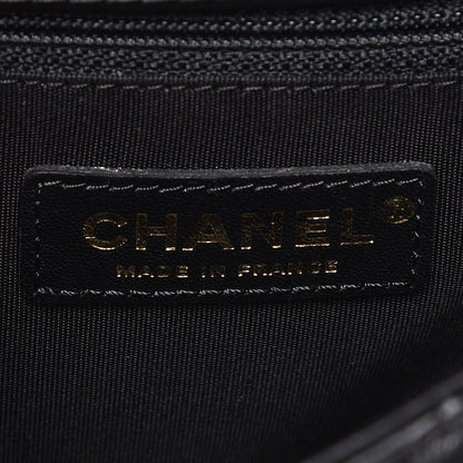 Chanel Calfskin Chevron Quilted Top Handle Flap Black 6 of 8